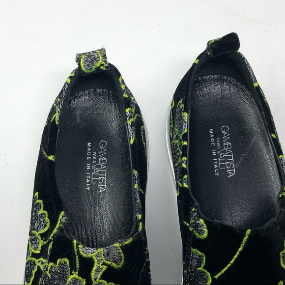 Giambattista Valli Jacquard Sneakers in Black/Lime - Picture 6 of 8